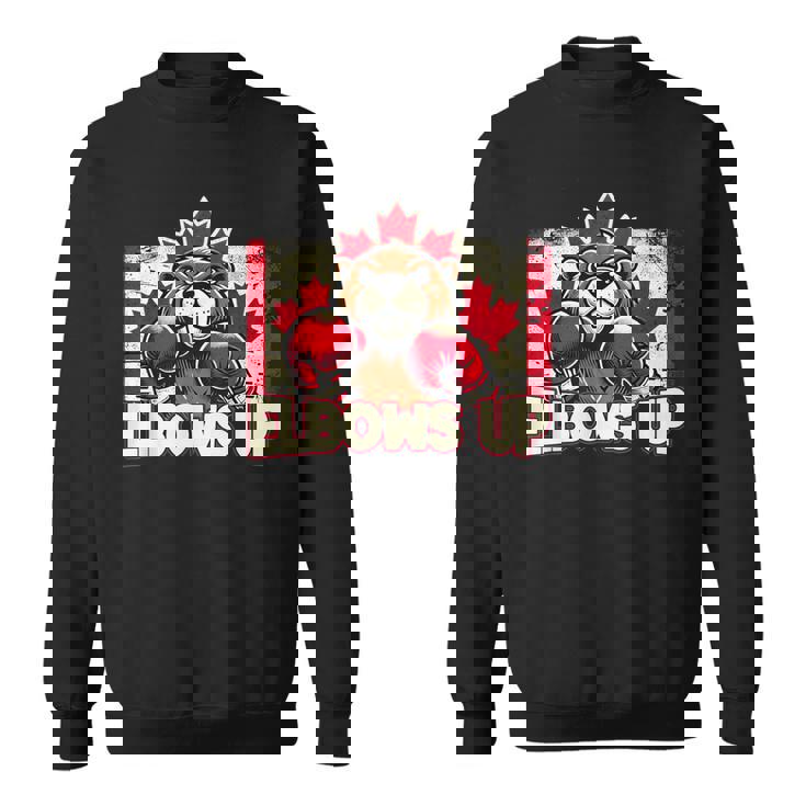 Elbows Up Canada カナダのカウンター関税 ビーバーボクシング スウェットシャツ