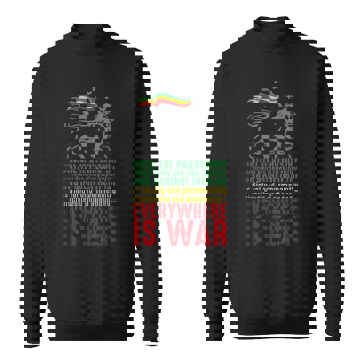 Everywhere Is War ハイレ・セラシエ演説 ユダのライオン レゲエ スウェットシャツ