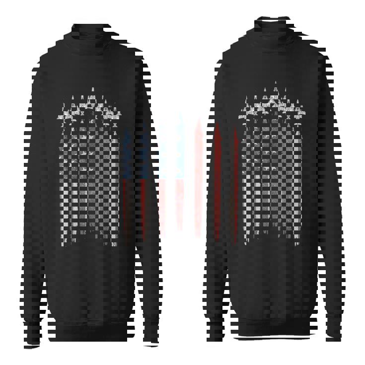 F4 ファントムファイタージェット アメリカ国旗 飛行機 F-4 7月4日 スウェットシャツ