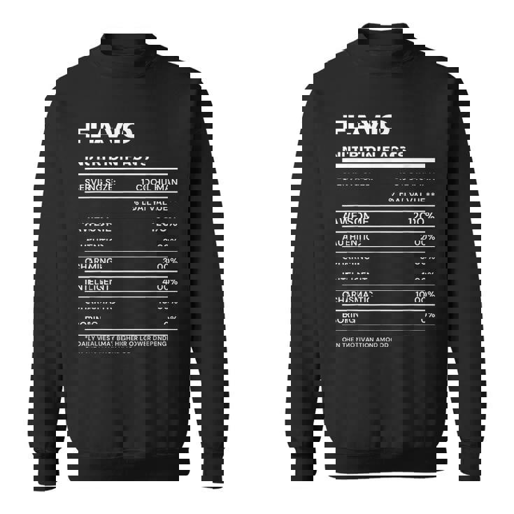 Flavio 栄養成分表示 スウェットシャツ