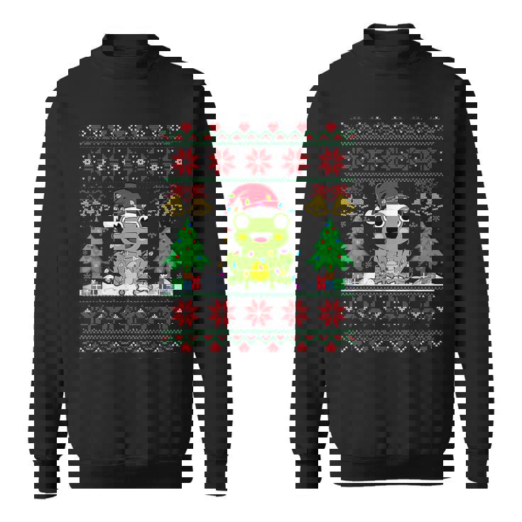Frog Wearinganta Hat Christmas Lights Xmas Frog スウェットシャツ