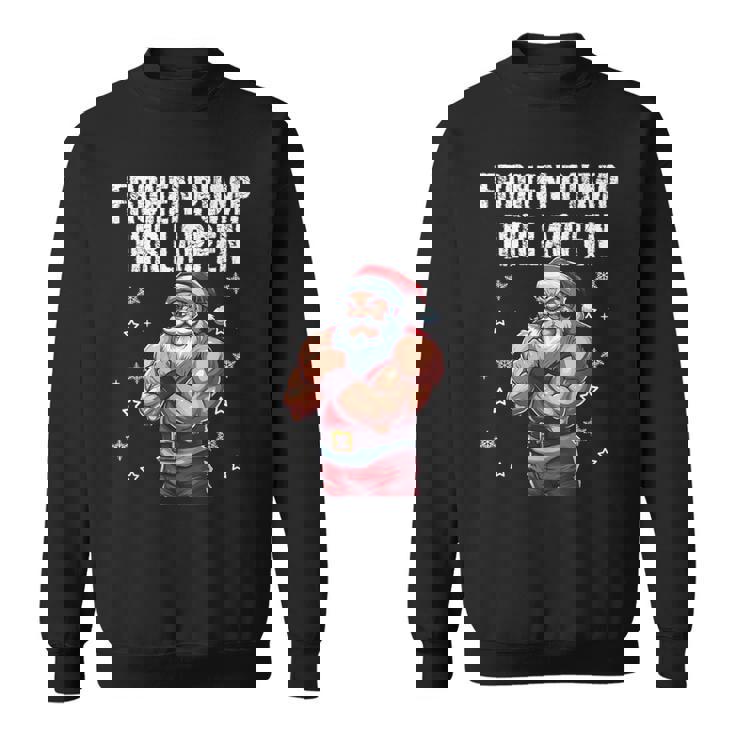 Frohen Pump Ihr Lappen 筋肉質サンタジム スウェットシャツ