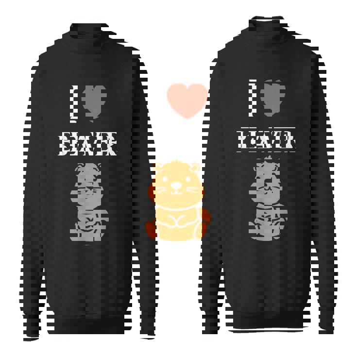 Baby Beavers Minimalist Cute I Love Beaver スウェットシャツ