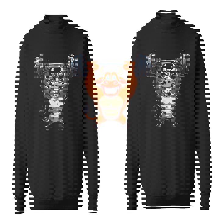 Bull ワークアウト バーベル 牛 フィットネス スウェットシャツ