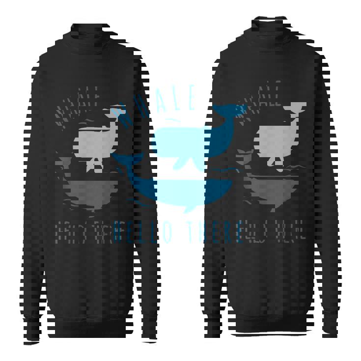 Whale Pun クジラ Hello There Hello Dort ファニークジラ スウェットシャツ