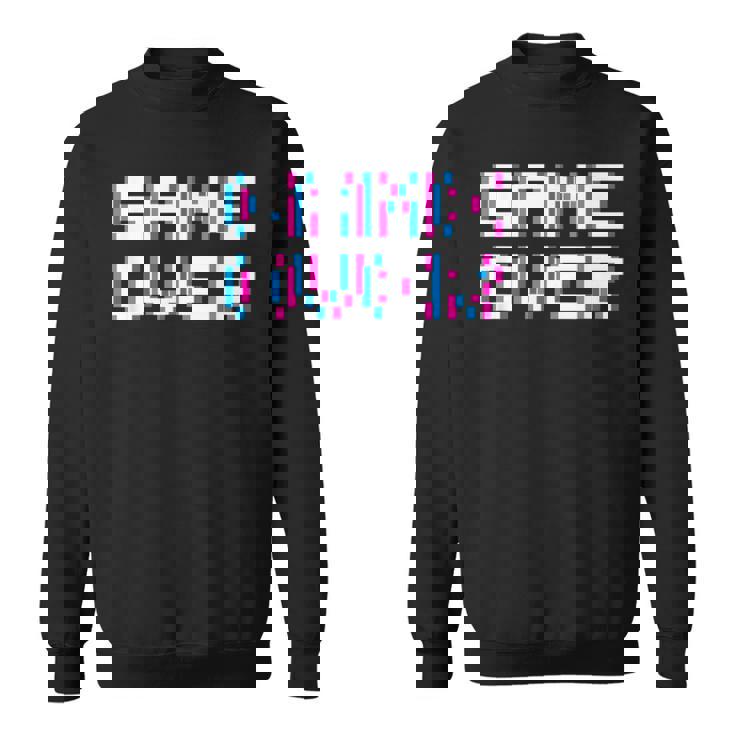 Game Over 8Bit ゲームオーバー 8ビットピクセル レトロヴィンテージビデオゲームグラフィック ゲーマー スウェットシャツ