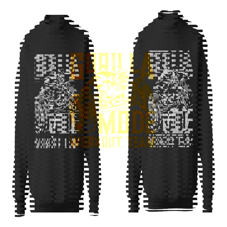 Gorilla Mode ワークアウト チーム ダンベル ビースト ジム フィットネス ゴールド スウェットシャツ