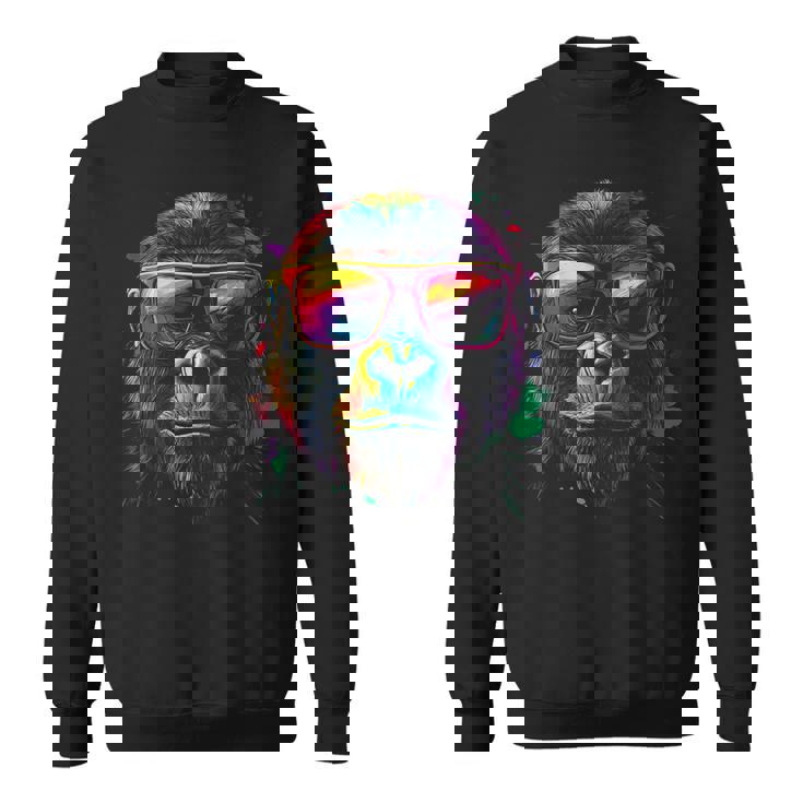 Gorilla Monkey グラフィック アニマルアート サングラス ゴリラ スウェットシャツ