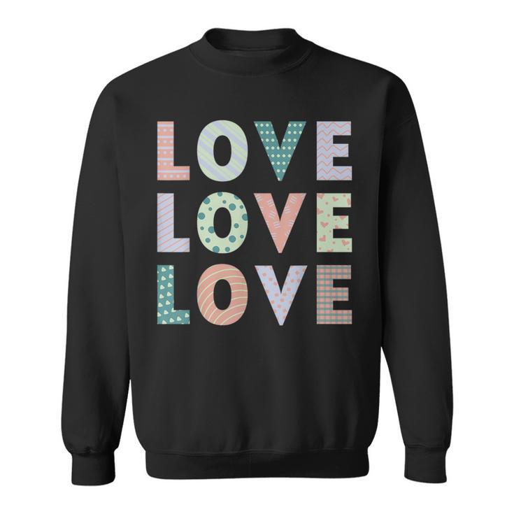 Gráfico Love Love Love Diseño Retro Con Mensaje Positivo Camisa de entrenamiento