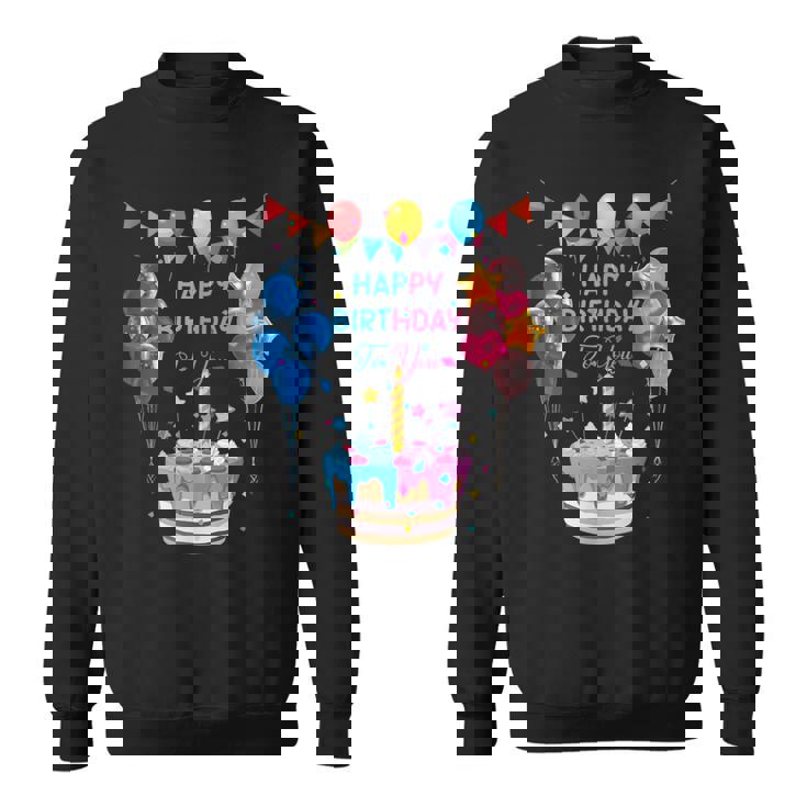 Happy Birthday To You ケーキとバルーンパーティー スウェットシャツ