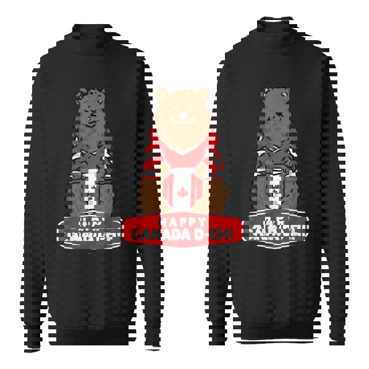 Happy Canada Day 面白いカナダのクマの旗 スウェットシャツ