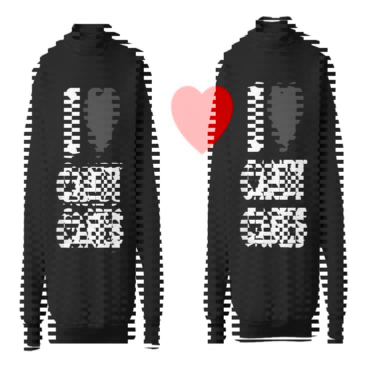 I Heart 愛 キャンディケーン 冬 ペパーミント クリスマス スウェットシャツ