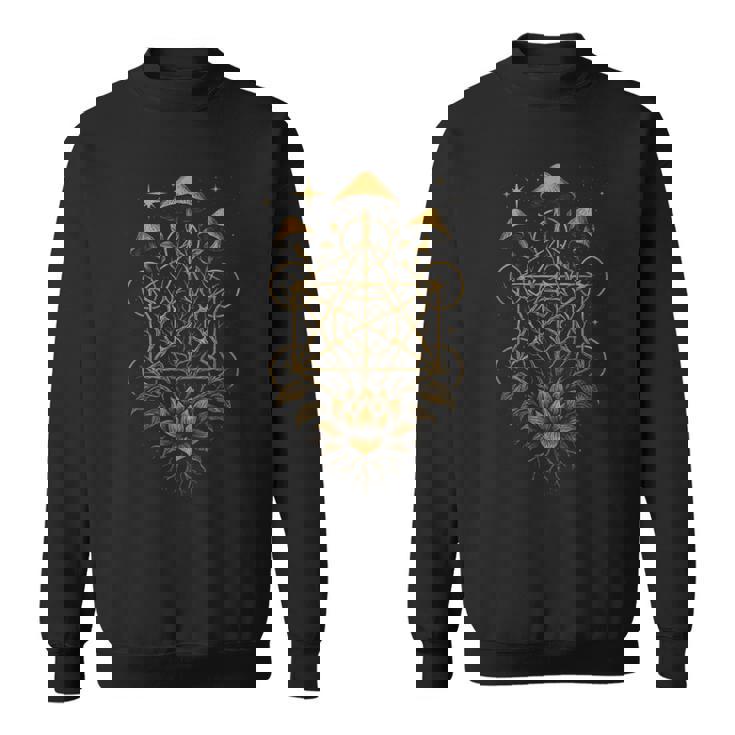 Hongos Flor Geometríaagrado Bosque Raíces Estrellas Camisa de entrenamiento