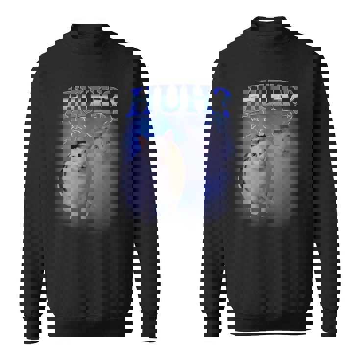Huh Silly Cat Meme Oddly Bootleg Specific Dank Meme Sweatshirt
