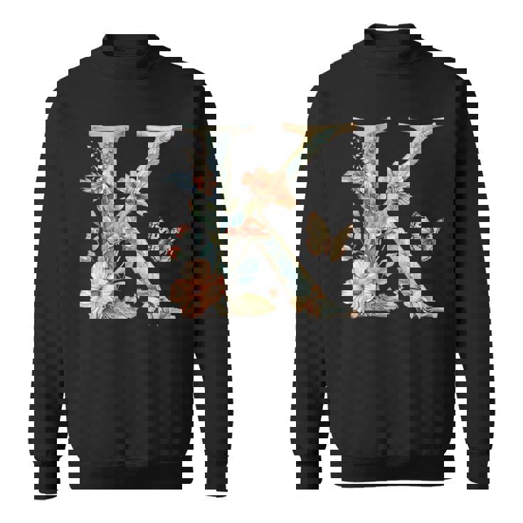 Idée-Cadeau Personnalisé Lettre K En Fleurs Et Papillons Sweater e