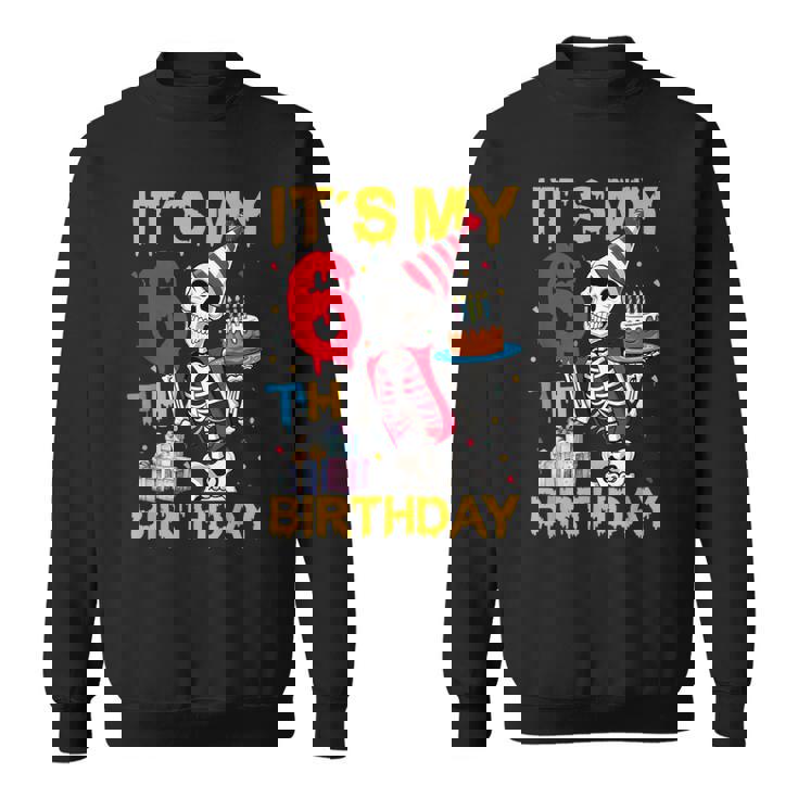 It's My 6Th Birthday Party ハロウィン スケルトン 誕生日 スウェットシャツ