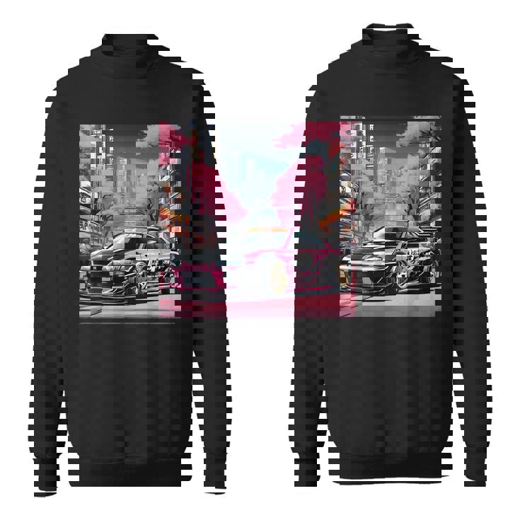 Jdm レトロ 和 ドリフト 車 東京 スカイライン 桜 スウェットシャツ