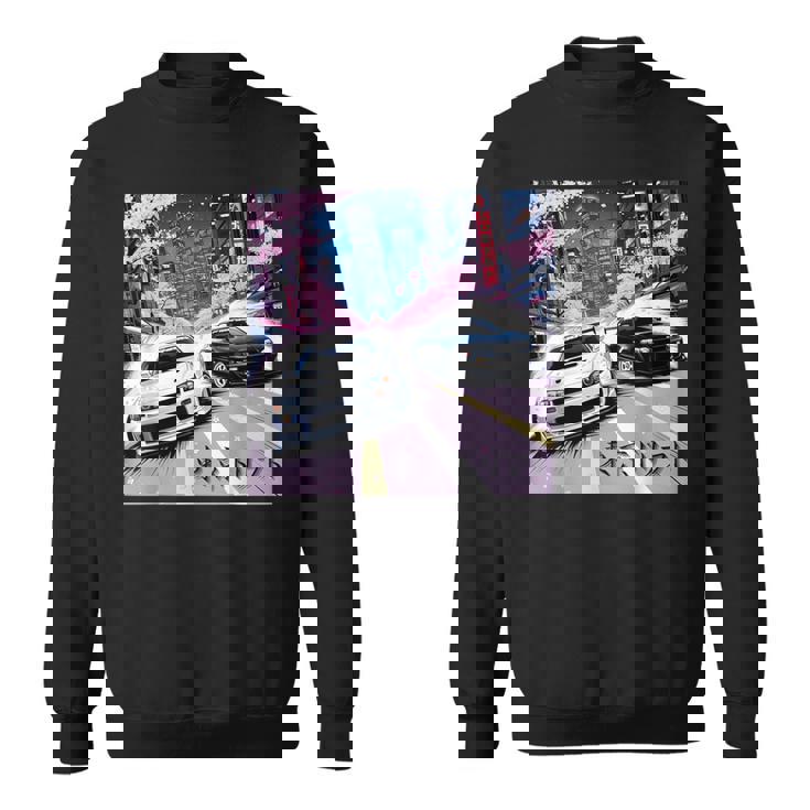 Jdm レースカーズ 東京ストリート ドリフト アニメ風 桜 スウェットシャツ