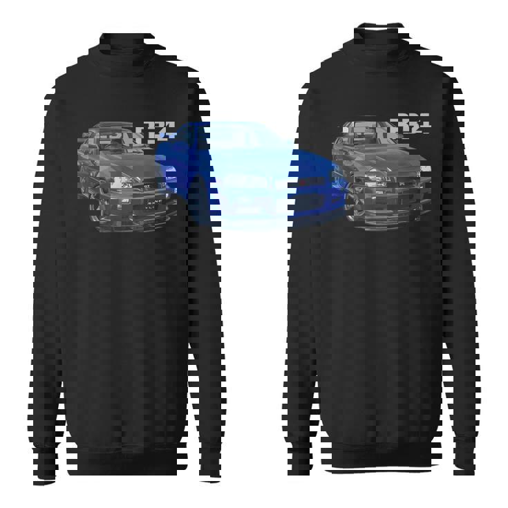 Jdm 車 R34 ベイサイド ブルー-Spec Ii スウェットシャツ