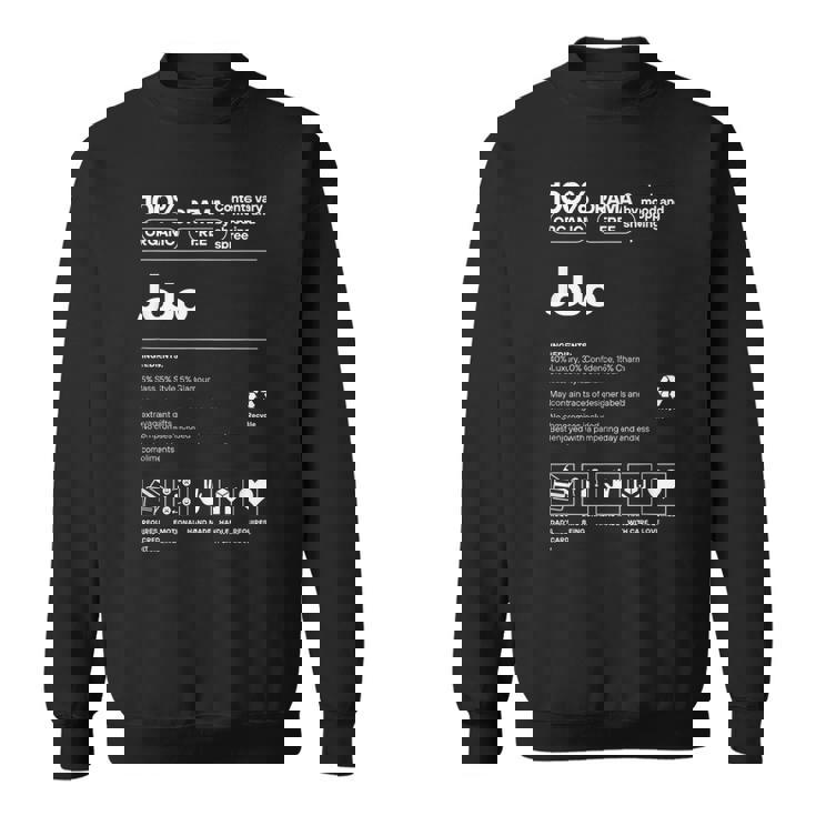 Jojo名札 皮肉な名前 ジョジョの栄養成分 スウェットシャツ