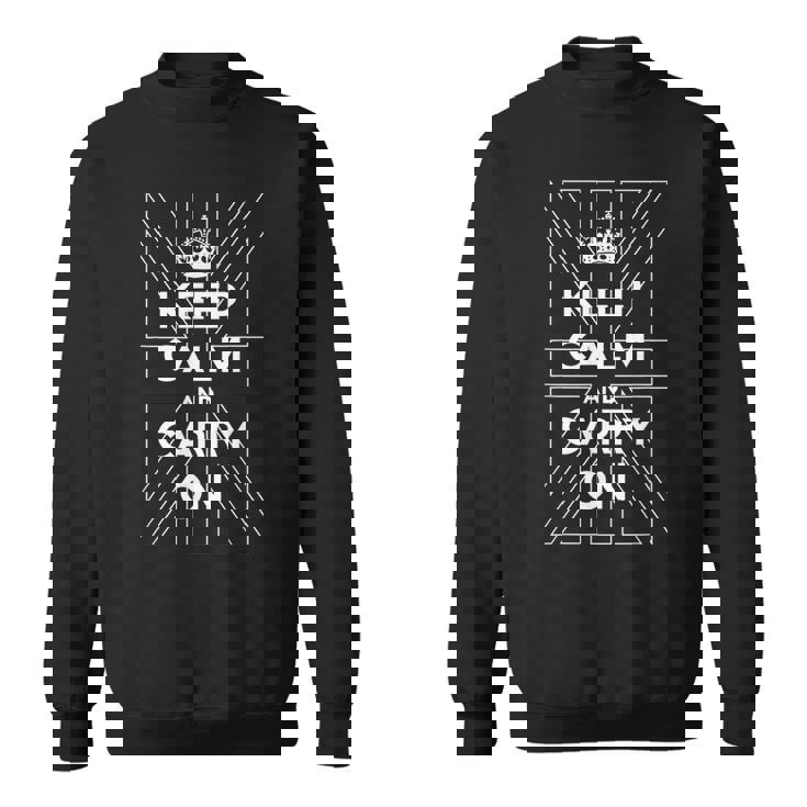 Keep Calm And Carry On 落ち着いてキャリーオン 英国の輪郭の旗 スウェットシャツ