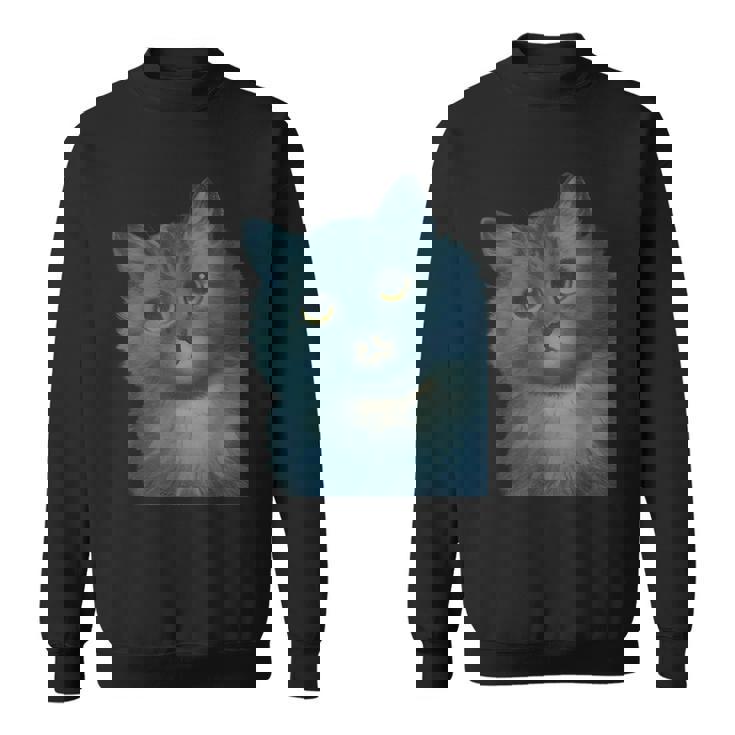 L Wain作 青い猫 スウェットシャツ