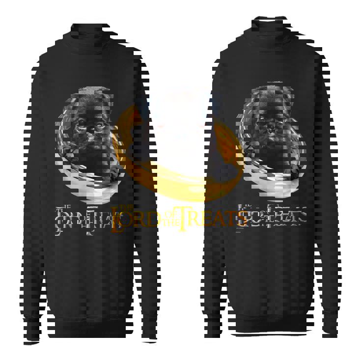 Lord Of The Treats 御馳走の主-クリスマスのための面白い黒いパグ犬 スウェットシャツ