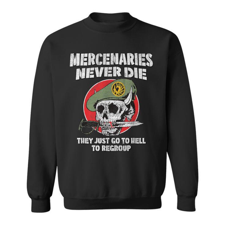 Los Mercenarios Nunca Muerenoloe Reagrupan Calavera Retro Militar Camisa de entrenamiento