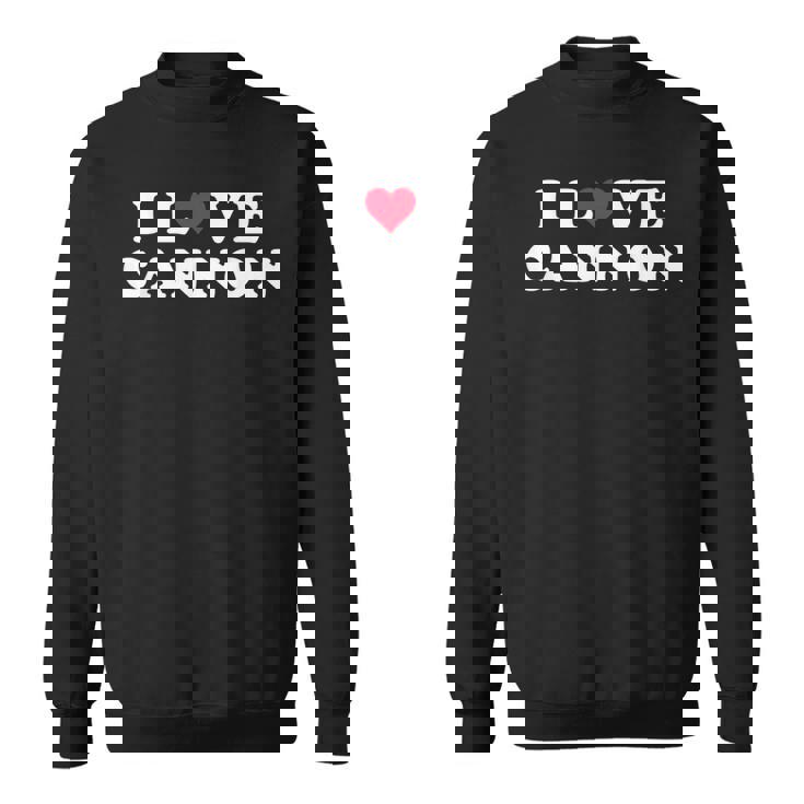 I Love Cannon マッチング ガールフレンド&ボーイフレンド キャノン名 スウェットシャツ