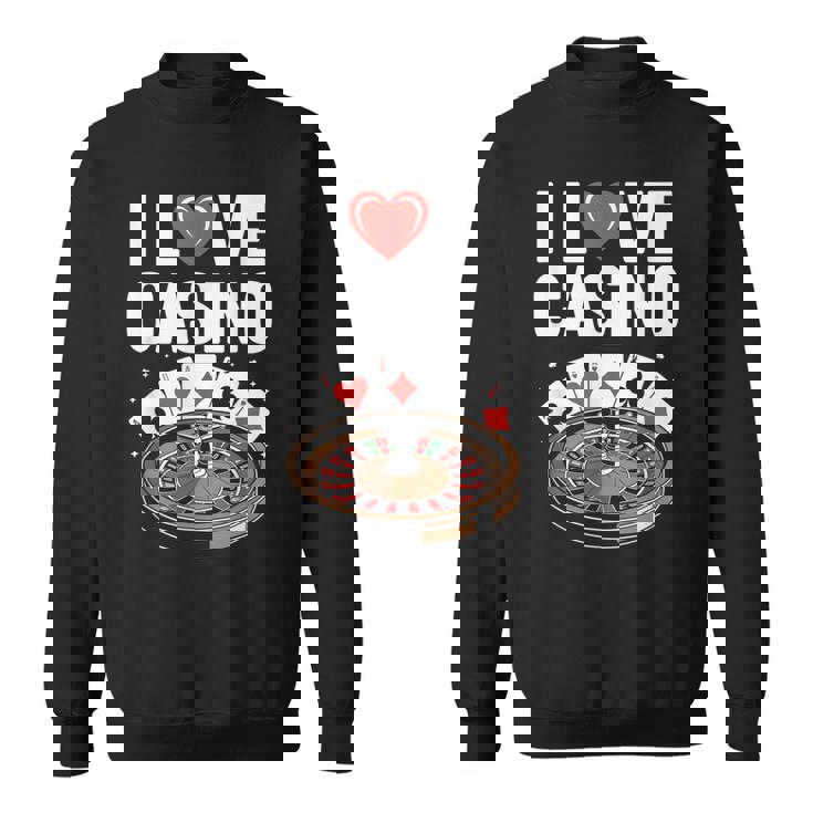 I Love Casino Ruleta Poker Cartas Diversión Camisa de entrenamiento