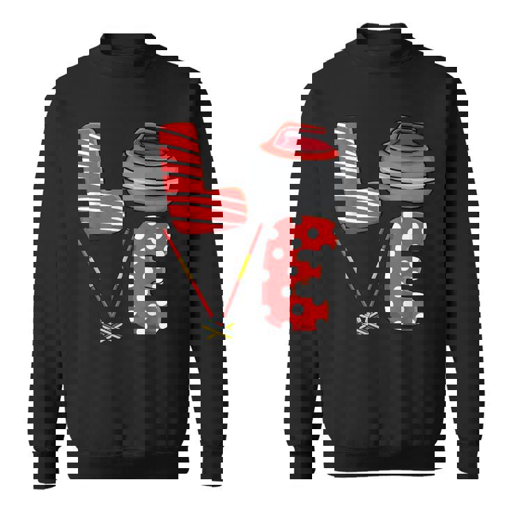 Love Curling ほうき スクワッド カーラー カーリング バレンタインデー スウェットシャツ