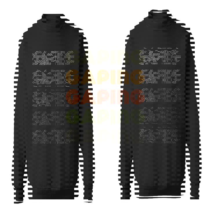 Love Heart Gaping グランジ ビンテージスタイル ブラック ギャップ付き スウェットシャツ