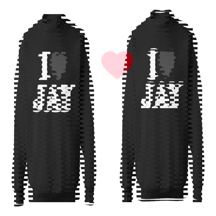 I Love Jay I Heart Jay レッドハート スウェットシャツ