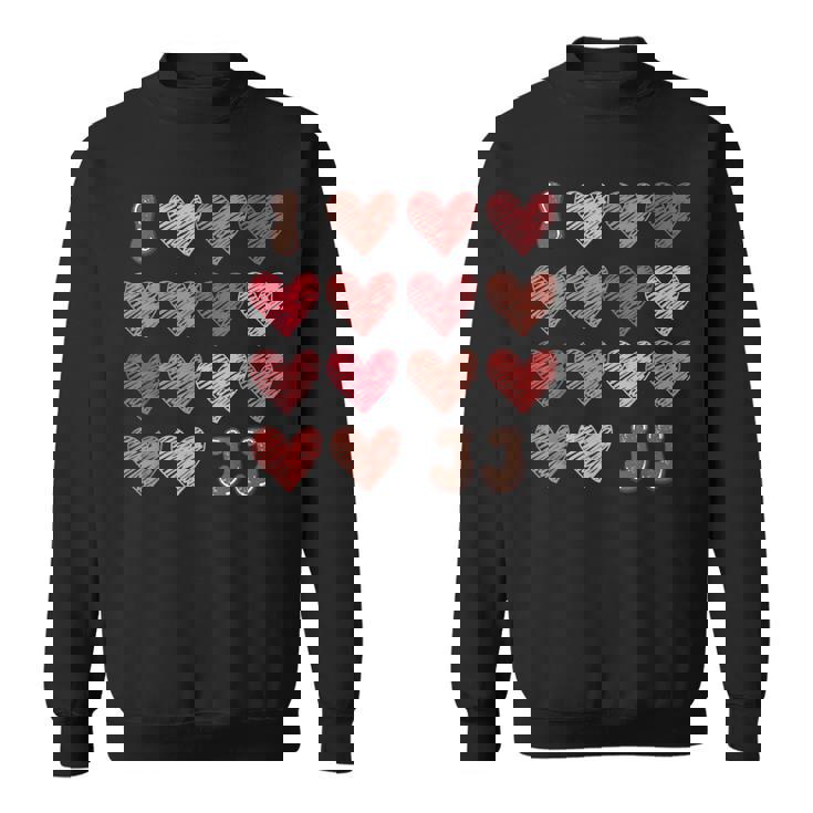 I Love Jj シャツ ハート グルービー パーソナライズ Jj スウェットシャツ