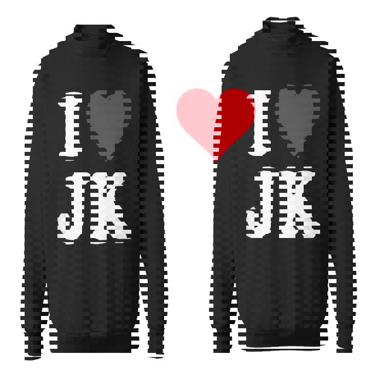 I Love Jk Initials I Heart JK First Last Name J K スウェットシャツ
