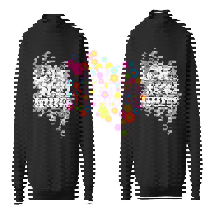 Love Peace Happiness 60年代70年代ヒッピーフラワーパワー スウェットシャツ