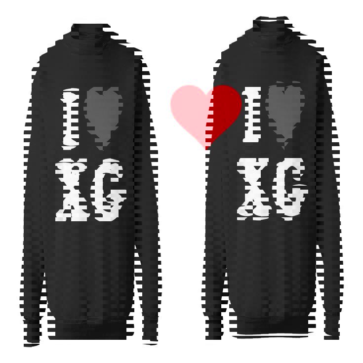 I Love Xg Initials I Heart XG First Last Name X G スウェットシャツ