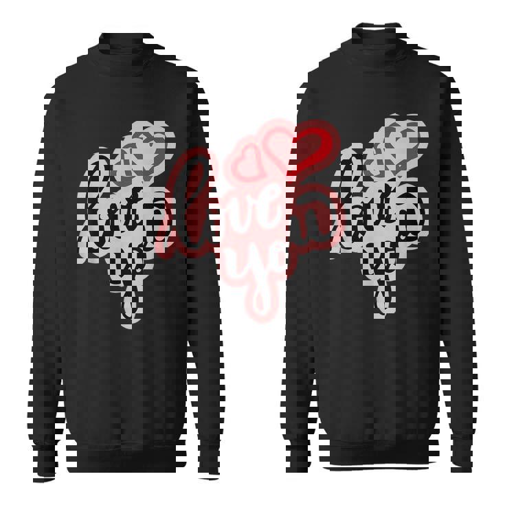 Love You Heart バレンタインデー 好きな人 パートナー 愛 スウェットシャツ