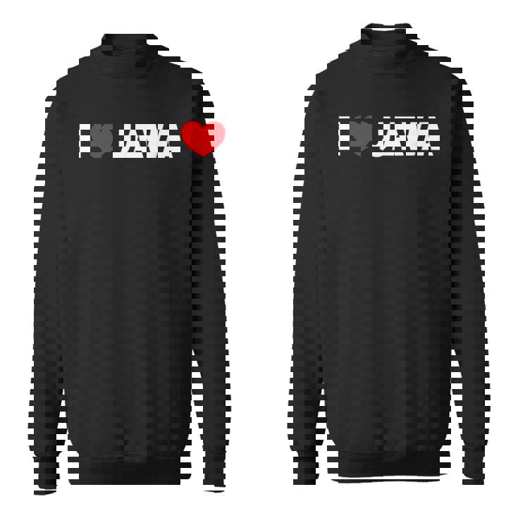 I Love ハート Java スウェットシャツ