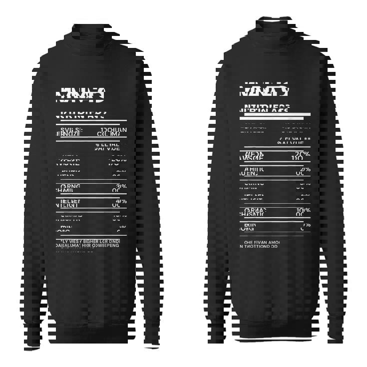 Manato 栄養成分表示 スウェットシャツ