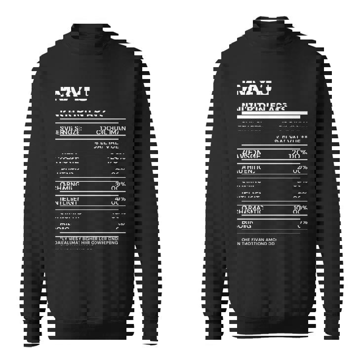 Mayu 栄養成分表示 スウェットシャツ