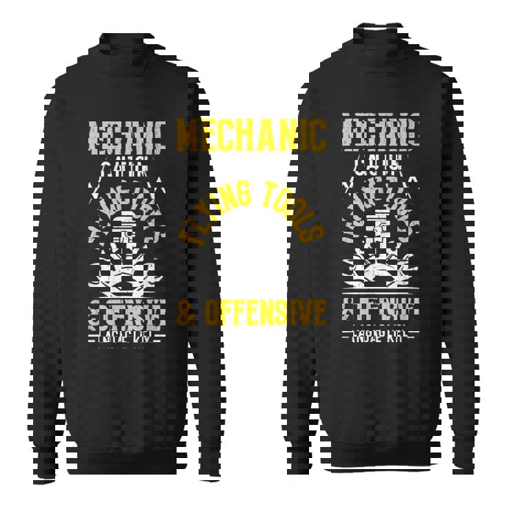Mechanic Caution Flying Tools 自動車整備士 スウェットシャツ