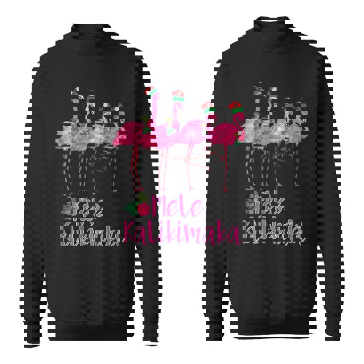 Mele Kalikimaka フラミンゴ ハワイ トロピカルファミリー スウェットシャツ
