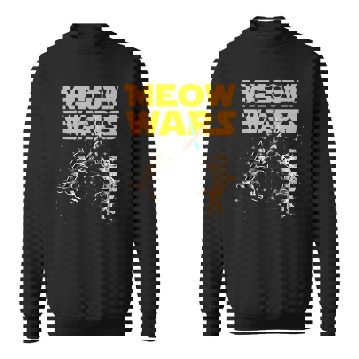 Meow Wars 猫好きのための面白いグラフィック スウェットシャツ