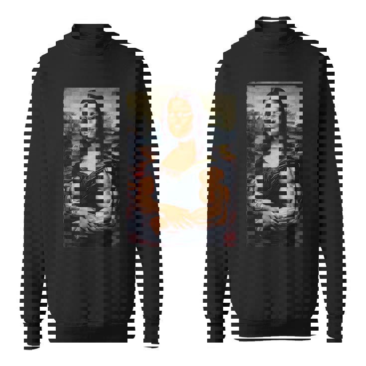 Mona Lisa 上腕二頭筋 ボディービル ジム ワークアウト 面白い モナリザ スウェットシャツ