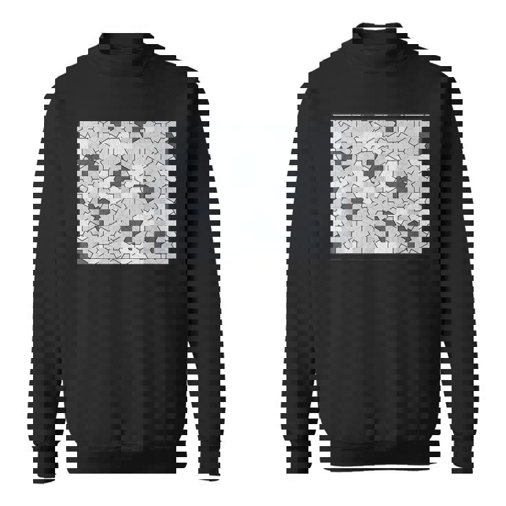 Monotone Aperiodic モノタイルカラー グレータイルパターン スウェットシャツ