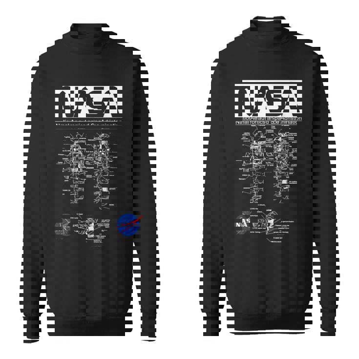 Nasa宇宙飛行士服の概略図 スウェットシャツ