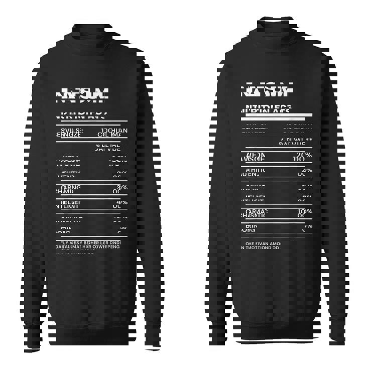 Natsumi 栄養成分表示 スウェットシャツ