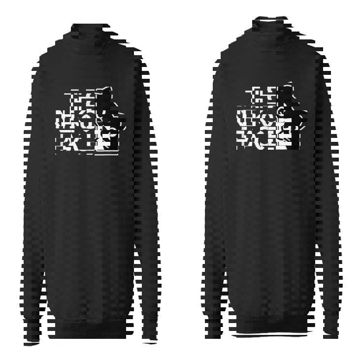 The Neko Face ザ・ネコ・フェイス《ホワイト文字》猫 ハチワレ パロディ ゆるくて かわいい 面白 イラスト スウェットシャツ