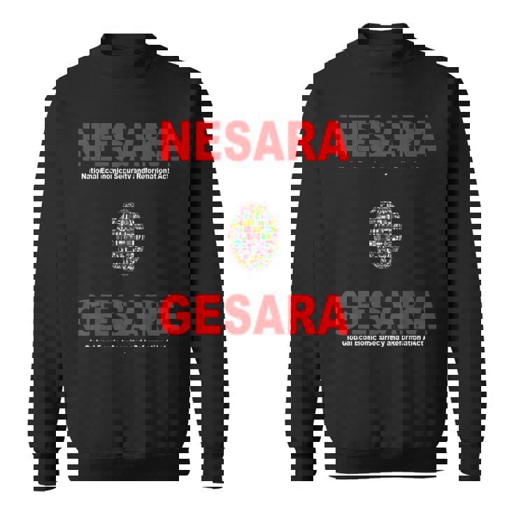 Nesara Gesara、赤い文字。 スウェットシャツ